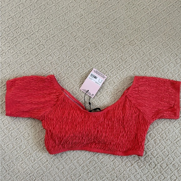 Missguided Orange Crinkle Bikini Top - Picture 2 of 3